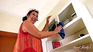 AuntJudys - Cleaning Day with 58yo Busty BBW Crude GILF Esmerelda